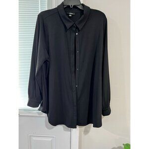 Alfani Womens Long Sleeve Blouse, Black, XL